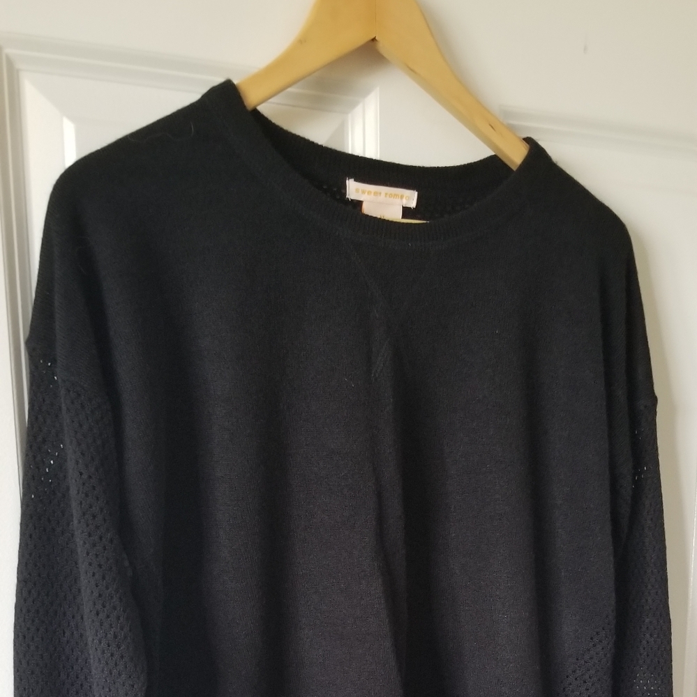 Light black perforated sweater